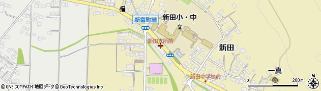 新田支所前周辺の地図