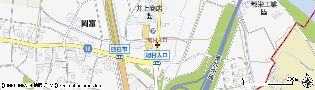 旭村入口周辺の地図