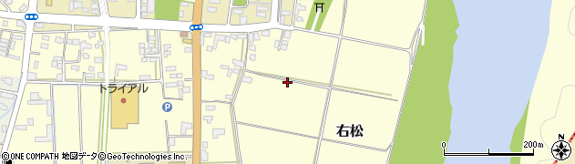 宮崎県西都市右松周辺の地図