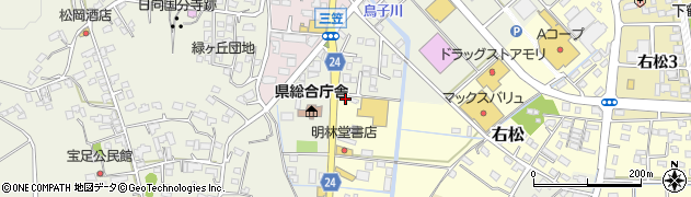 宮崎県西都市右松2226周辺の地図