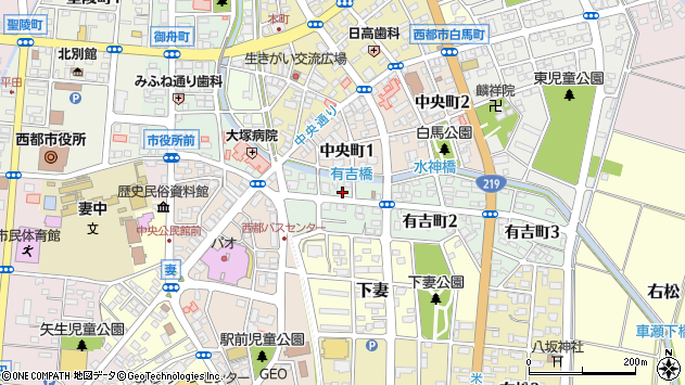 〒881-0011 宮崎県西都市有吉町の地図