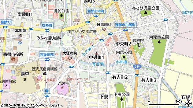 〒881-0035 宮崎県西都市中央町の地図