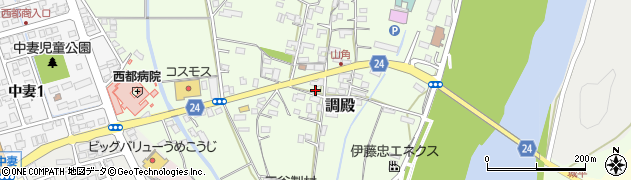 宮崎県西都市調殿1323周辺の地図