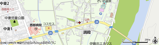 宮崎県西都市調殿1322周辺の地図