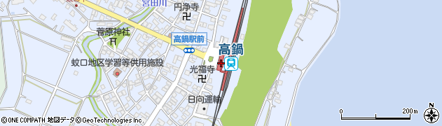 高鍋駅周辺の地図