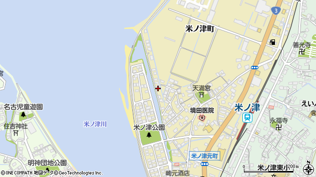 〒899-0121 鹿児島県出水市米ノ津町の地図