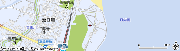 宮崎県高鍋町（児湯郡）蚊口浦周辺の地図