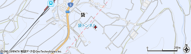 熊本県水俣市袋周辺の地図