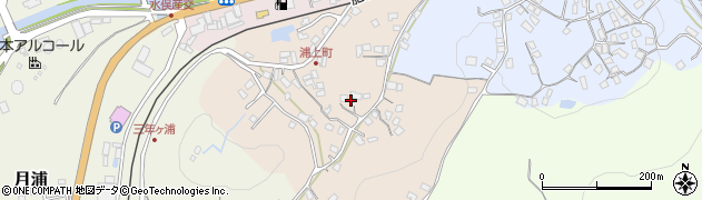 熊本県水俣市浦上町周辺の地図