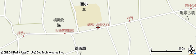 錦西小学校入口周辺の地図