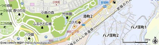 熊本県水俣市港町周辺の地図
