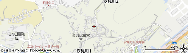 熊本県水俣市汐見町周辺の地図