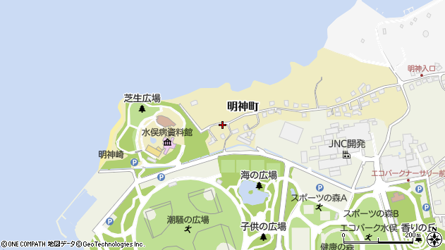 〒867-0055 熊本県水俣市明神町の地図