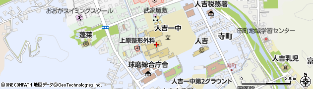 人吉市立第一中学校周辺の地図