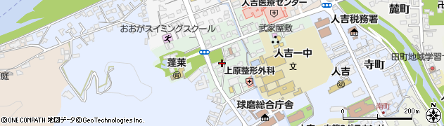 熊本県人吉市土手町周辺の地図