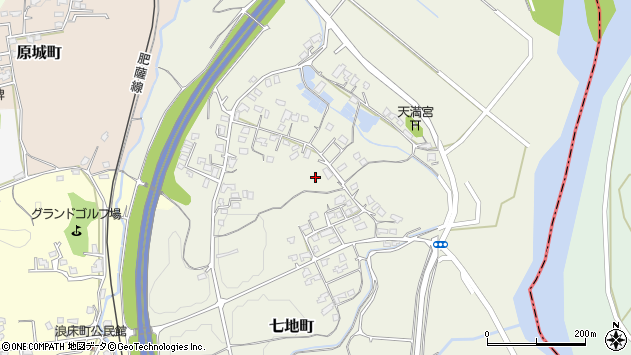 〒868-0041 熊本県人吉市七地町の地図