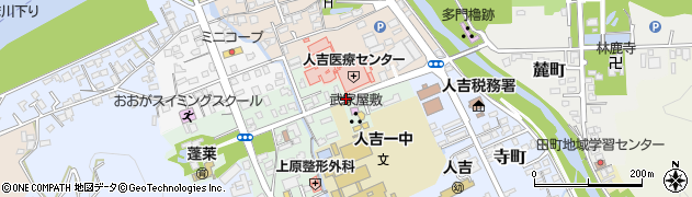 人吉市立第一中学校前周辺の地図