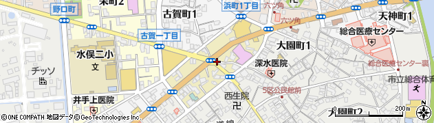熊本県水俣市大黒町周辺の地図