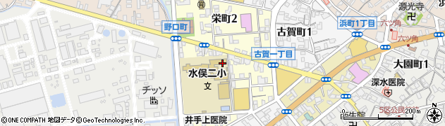 熊本県水俣市栄町周辺の地図