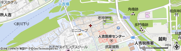熊本県人吉市老神町周辺の地図