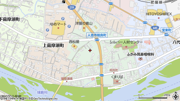 〒868-0012 熊本県人吉市相良町の地図