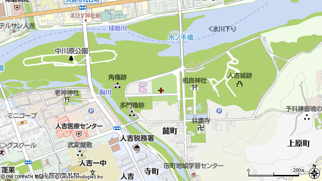 〒868-0051 熊本県人吉市麓町の地図
