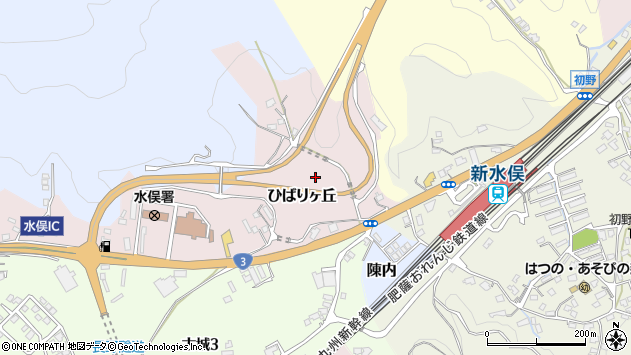〒867-0003 熊本県水俣市ひばりケ丘の地図