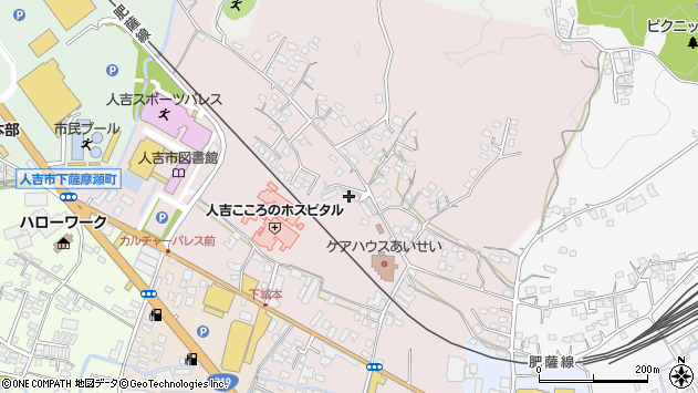 〒868-0015 熊本県人吉市下城本町の地図
