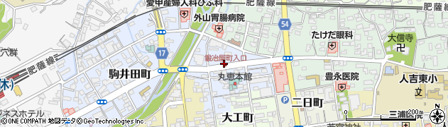 熊本県人吉市鍛冶屋町周辺の地図