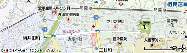 ほっともっと人吉南泉田店周辺の地図