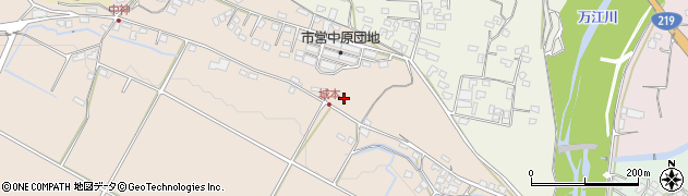 熊本県人吉市中神町周辺の地図