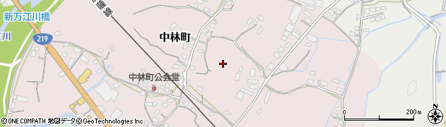 熊本県人吉市中林町周辺の地図