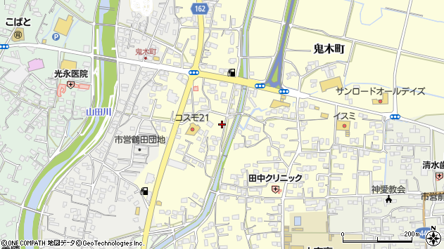 〒868-0021 熊本県人吉市鬼木町の地図