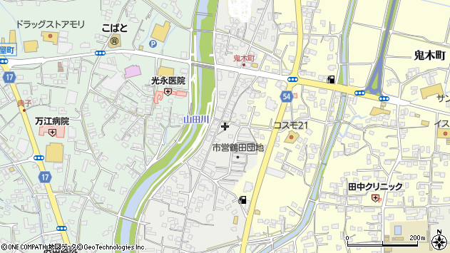 〒868-0024 熊本県人吉市鶴田町の地図