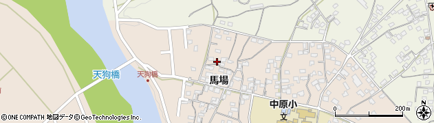 熊本県人吉市中神町（馬場）周辺の地図