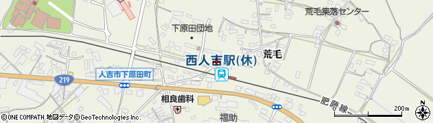 西人吉駅前簡易郵便局周辺の地図