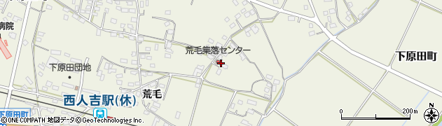 熊本県人吉市下原田町（荒毛）周辺の地図
