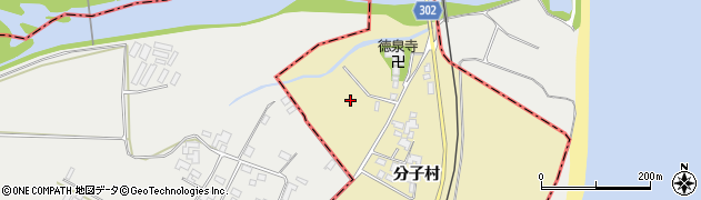 宮崎県都農町（児湯郡）分子村周辺の地図