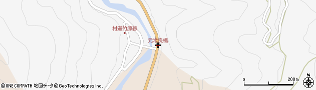 元米良橋周辺の地図