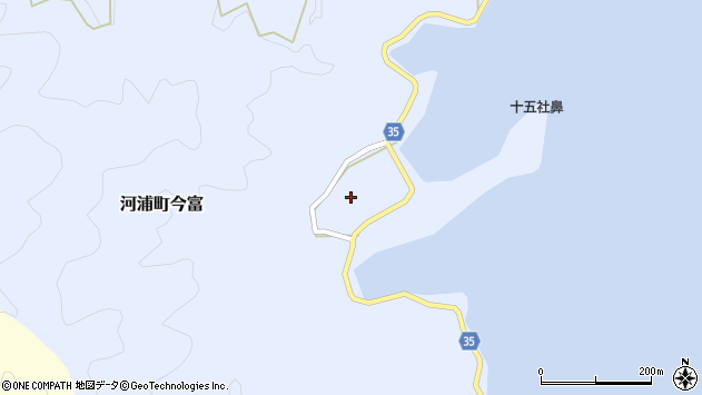 〒863-1403 熊本県天草市河浦町今富１９７６の地図