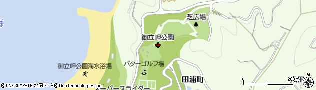 御立岬公園周辺の地図