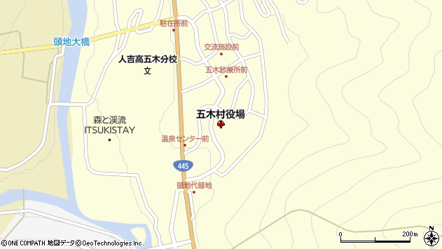 〒868-0200 熊本県球磨郡五木村（以下に掲載がない場合）の地図