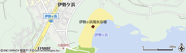 伊勢ヶ浜海水浴場周辺の地図