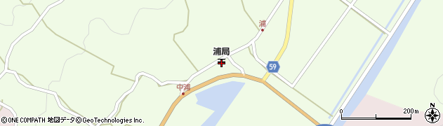 浦郵便局周辺の地図