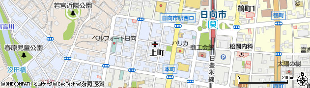 宮崎県日向市上町周辺の地図