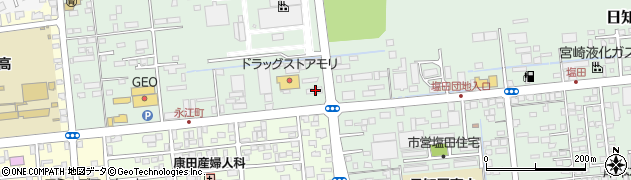 ファミリーマート日向日知屋店周辺の地図