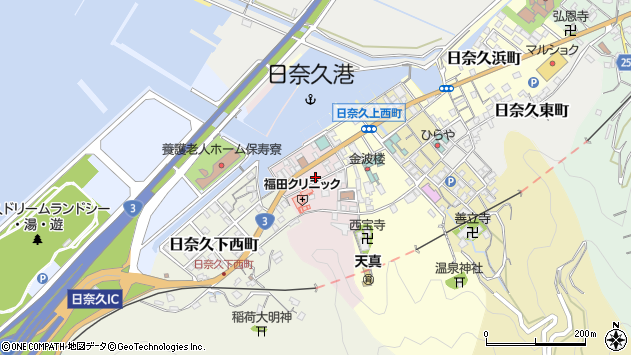 〒869-5133 熊本県八代市日奈久中西町の地図