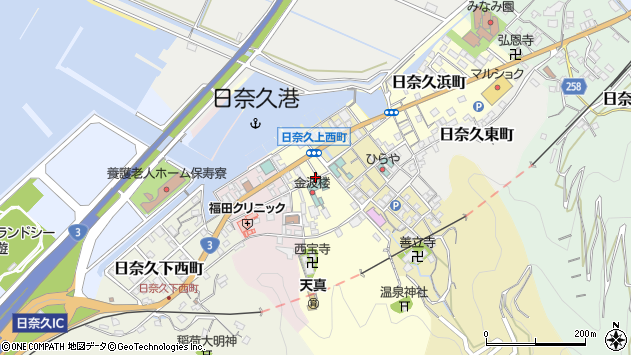 〒869-5134 熊本県八代市日奈久上西町の地図