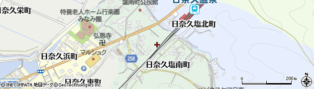 熊本県八代市日奈久塩南町周辺の地図