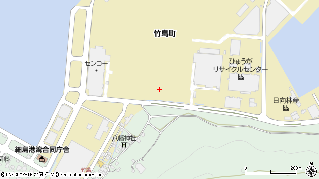 〒883-0063 宮崎県日向市竹島町の地図